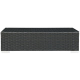Pewter Outdoor Patio Coffee Table in Chocolate