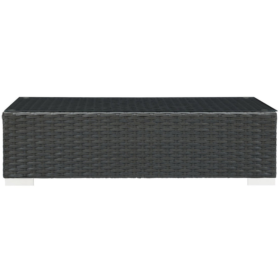 Pewter Outdoor Patio Coffee Table in Chocolate