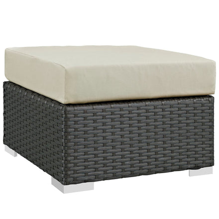 Sojourn Outdoor Patio Sunbrella® Ottoman in Canvas Antique Beige