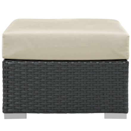 Sojourn Outdoor Patio Sunbrella® Ottoman in Canvas Antique Beige