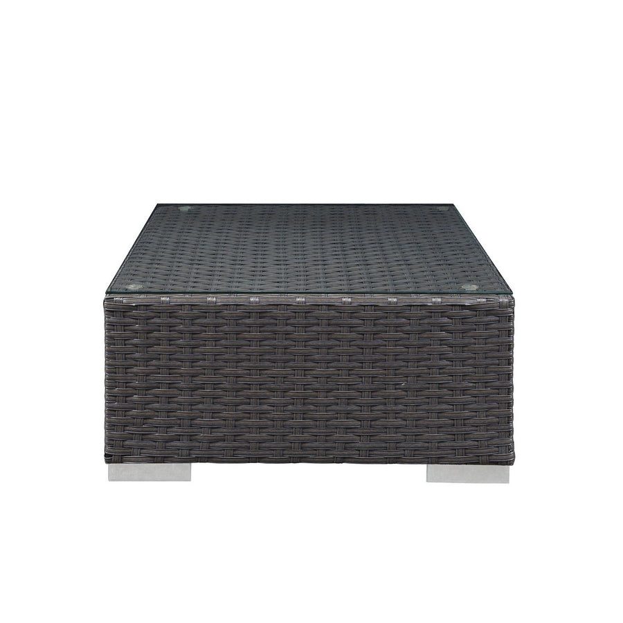 Pewter Outdoor Patio Sunbrella® Ottoman in Canvas Navy