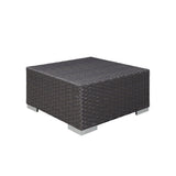 Pewter Outdoor Patio Sunbrella® Ottoman in Canvas Navy