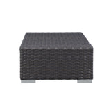Pewter Outdoor Patio Sunbrella® Ottoman in Canvas Navy