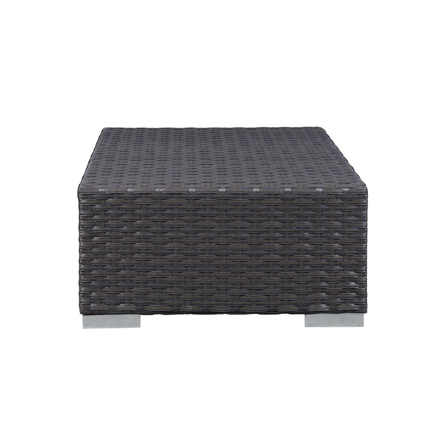 Pewter Outdoor Patio Sunbrella® Ottoman in Canvas Navy