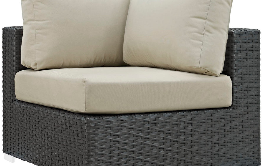 Pewter Outdoor Patio Sunbrella® Corner in Canvas Antique Beige