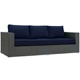 Pewter Outdoor Patio Sunbrella® Sofa in Canvas Navy