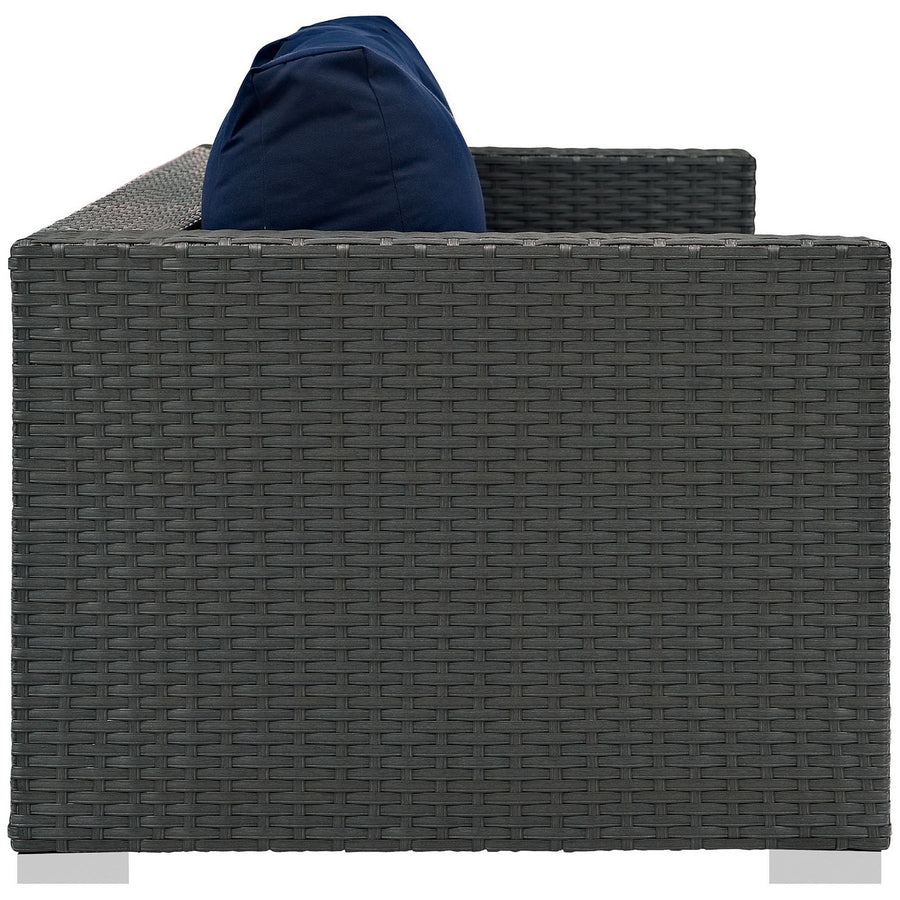 Pewter Outdoor Patio Sunbrella® Sofa in Canvas Navy