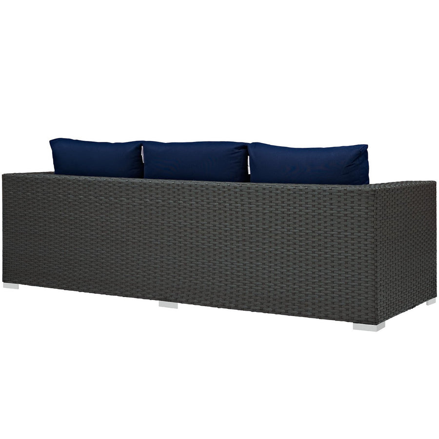 Pewter Outdoor Patio Sunbrella® Sofa in Canvas Navy