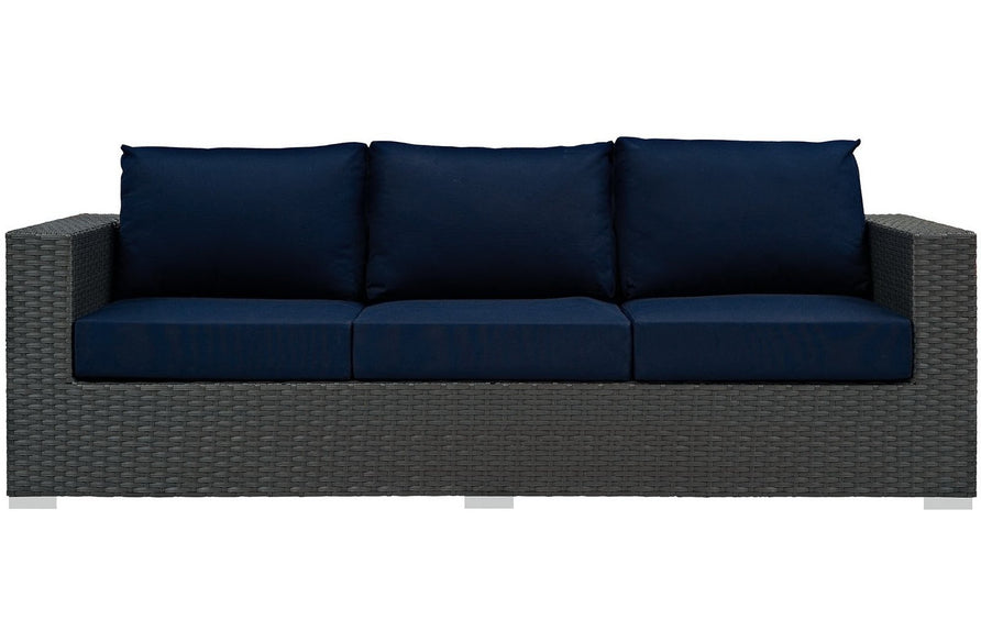Pewter Outdoor Patio Sunbrella® Sofa in Canvas Navy