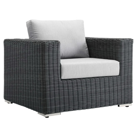 Summon Outdoor Patio Fabric Sunbrella® Armchair in Canvas Gray