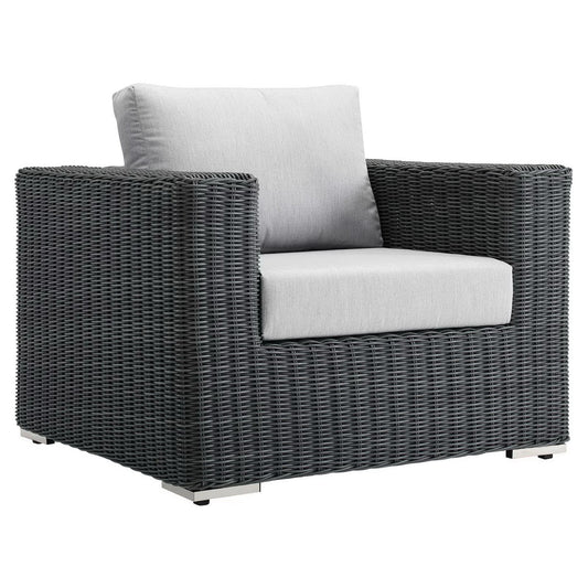 Summon Outdoor Patio Fabric SunbrellaÂ® Armchair by Furniture For America