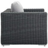Field Outdoor Patio Fabric Sunbrella® Armchair in Canvas Gray