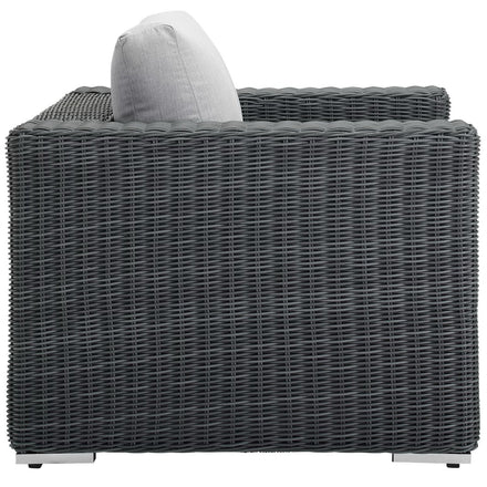 Summon Outdoor Patio Fabric Sunbrella® Armchair in Canvas Gray