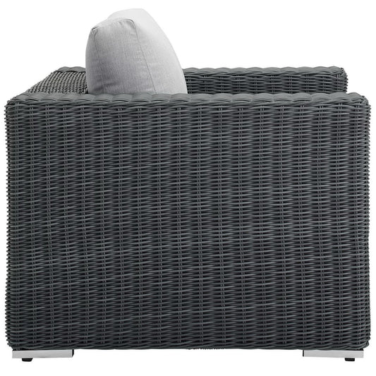 Summon Outdoor Patio Fabric SunbrellaÂ® Armchair by Furniture For America