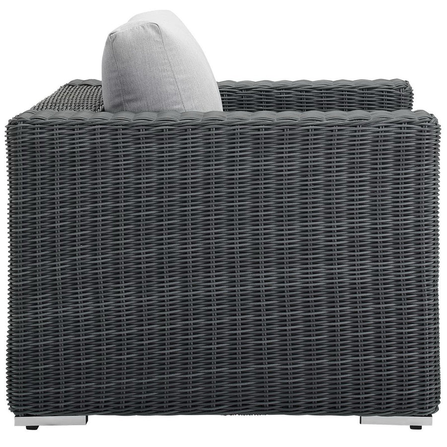 Field Outdoor Patio Fabric Sunbrella® Armchair in Canvas Gray
