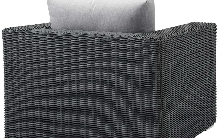 Field Outdoor Patio Fabric Sunbrella® Armchair in Canvas Gray