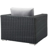 Field Outdoor Patio Fabric Sunbrella® Armchair in Canvas Gray
