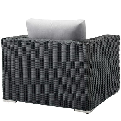 Summon Outdoor Patio Fabric SunbrellaÂ® Armchair by Furniture For America