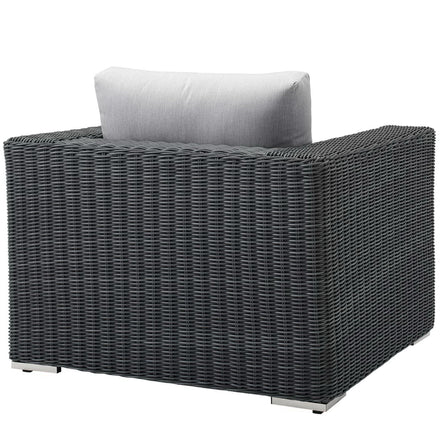 Summon Outdoor Patio Fabric Sunbrella® Armchair in Canvas Gray