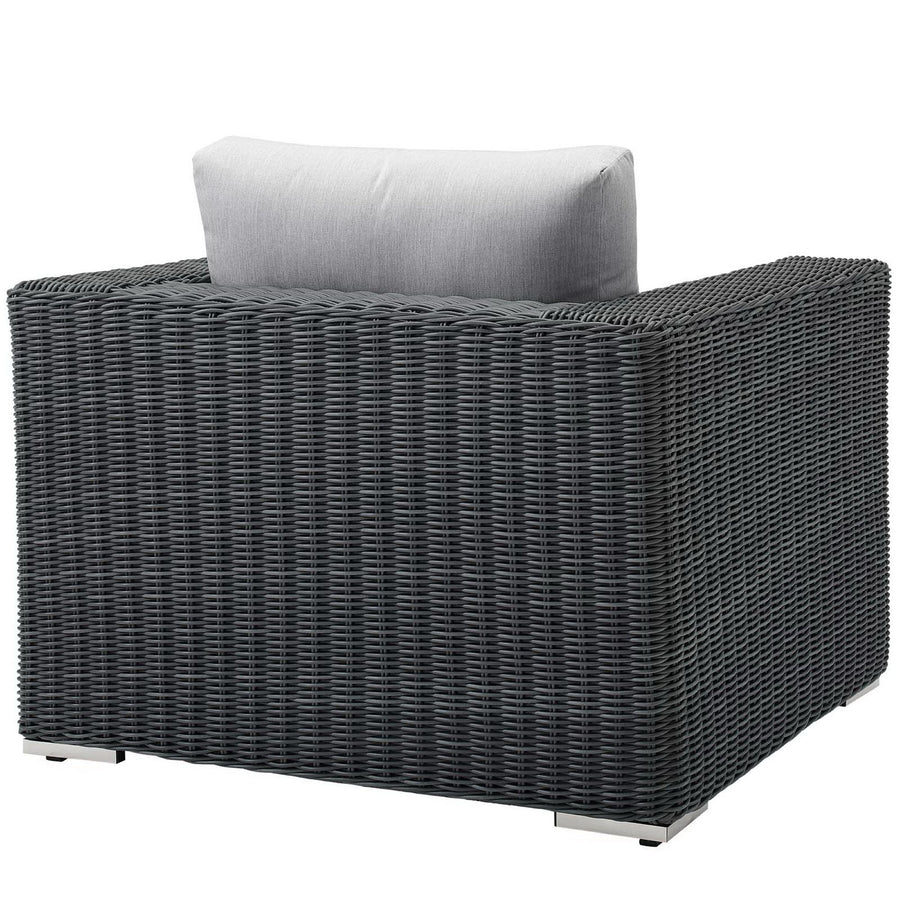 Field Outdoor Patio Fabric Sunbrella® Armchair in Canvas Gray