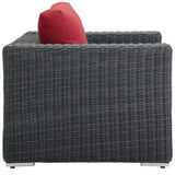 Field Outdoor Patio Fabric Sunbrella® Armchair in Canvas Red