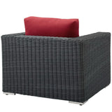 Field Outdoor Patio Fabric Sunbrella® Armchair in Canvas Red