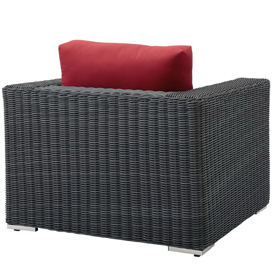 Field Outdoor Patio Fabric Sunbrella® Armchair in Canvas Red