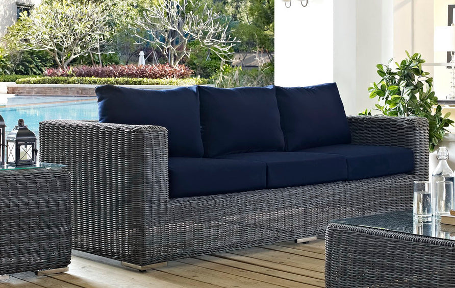 Field Outdoor Patio Sunbrella® Sofa in Canvas Navy