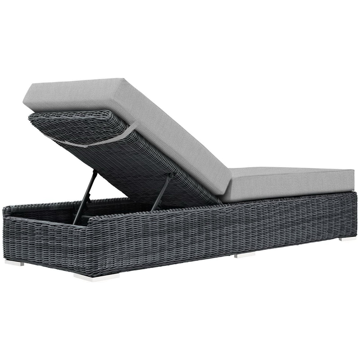Summon Outdoor Patio Sunbrella® Chaise Lounge in Canvas Gray
