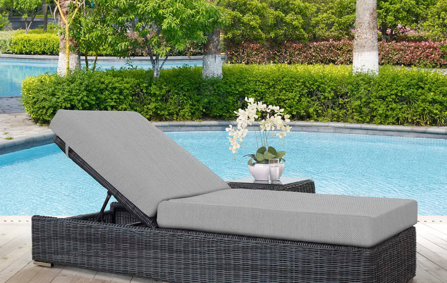 Field Outdoor Patio Sunbrella® Chaise Lounge in Canvas Gray