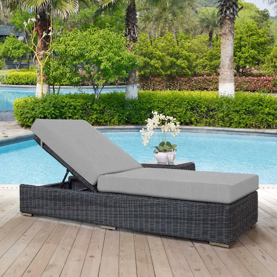 Field Outdoor Patio Sunbrella® Chaise Lounge in Canvas Gray
