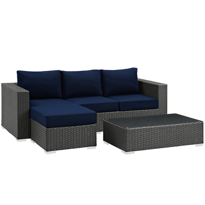 Sojourn 3 Piece Outdoor Patio SunbrellaÂ® Sectional Set by Furniture For America