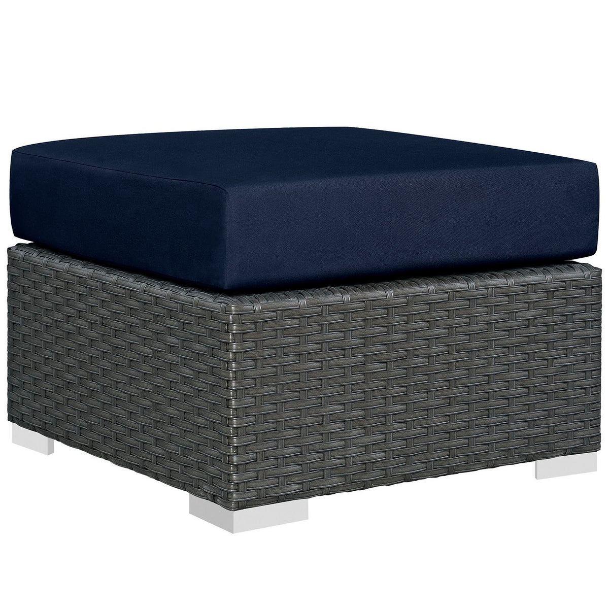 Sojourn 3 Piece Outdoor Patio Sunbrella® Sectional Set in Canvas Navy