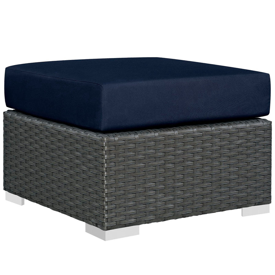 Pewter 3 Piece Outdoor Patio Sunbrella® Sectional Set in Canvas Navy