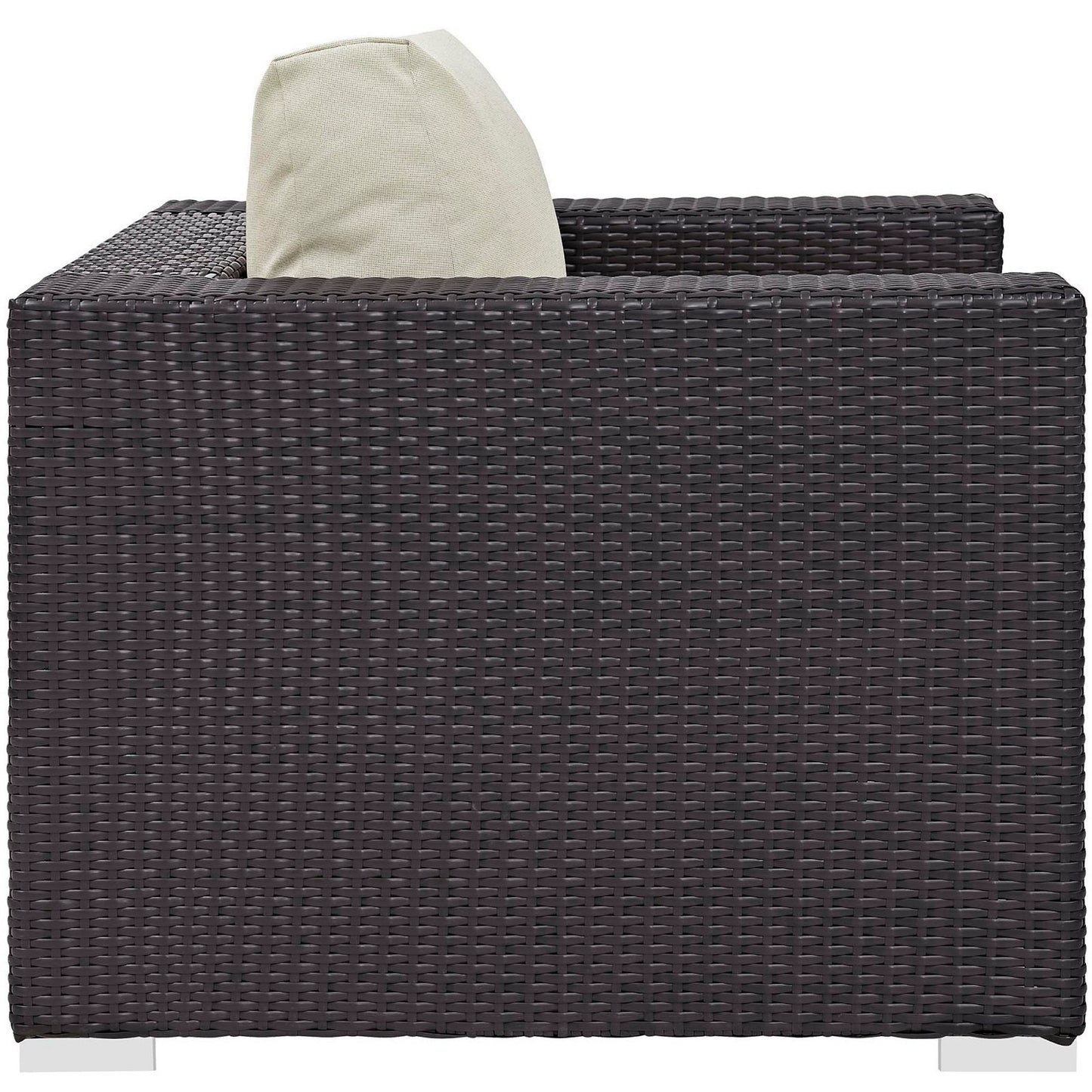 Sienna Outdoor Patio Armchair in Espresso Beige