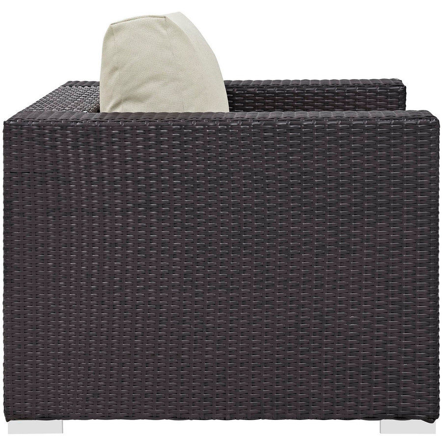 Sienna Outdoor Patio Armchair in Espresso Beige