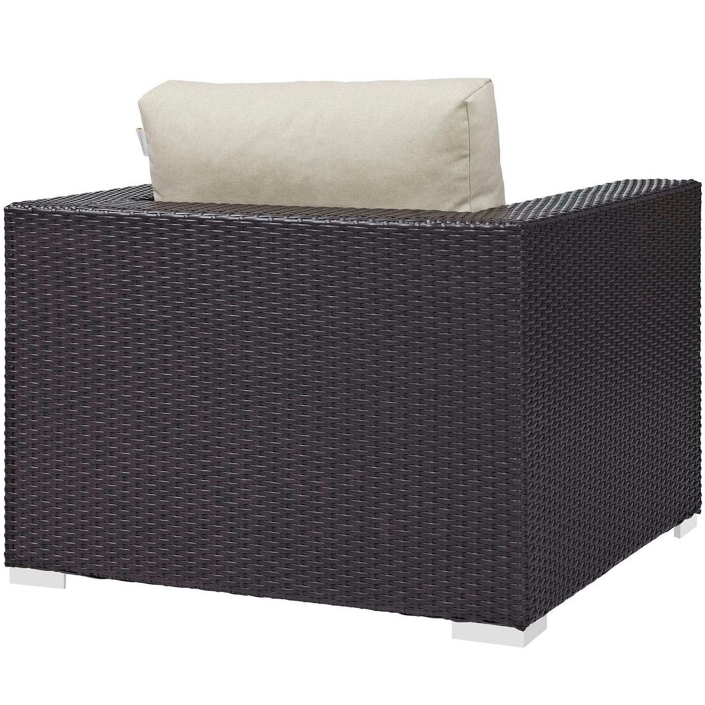 Sienna 5 Piece Outdoor Patio Sectional Set in Espresso Beige