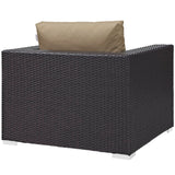 Sienna 10 Piece Outdoor Patio Sectional Set in Espresso Mocha