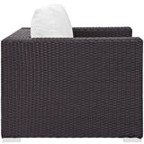 Sienna Outdoor Patio Armchair in Espresso White