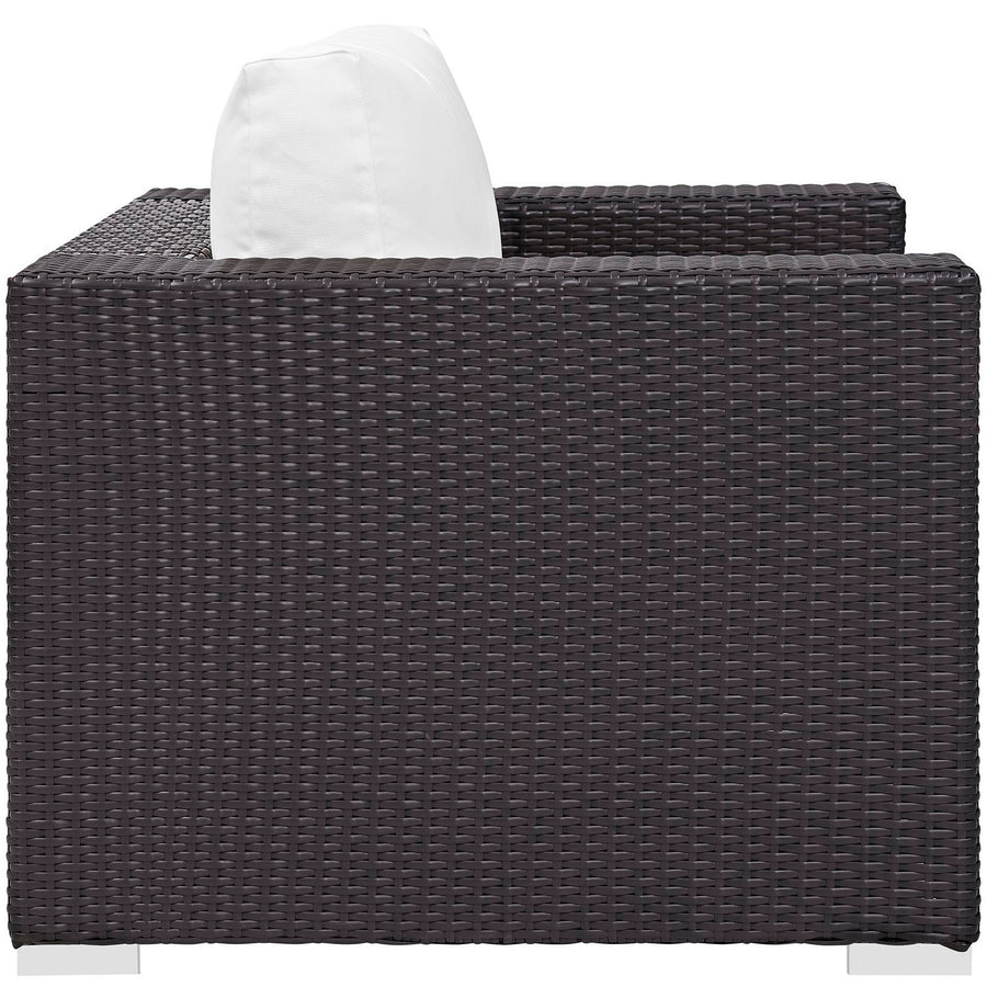 Sienna 10 Piece Outdoor Patio Sectional Set in Espresso White