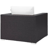 Sienna Outdoor Patio Armchair in Espresso White