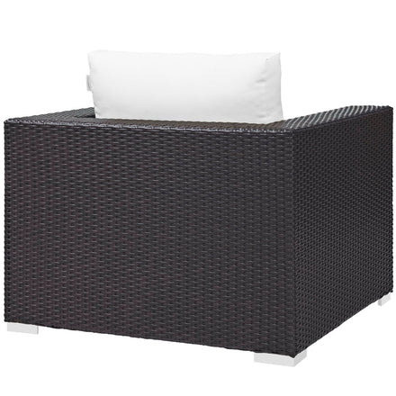 Convene 10 Piece Outdoor Patio Sectional Set in Espresso White