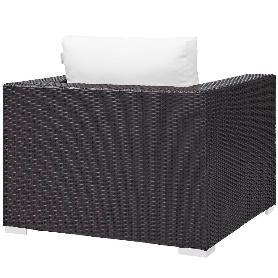 Sienna 10 Piece Outdoor Patio Sectional Set in Espresso White