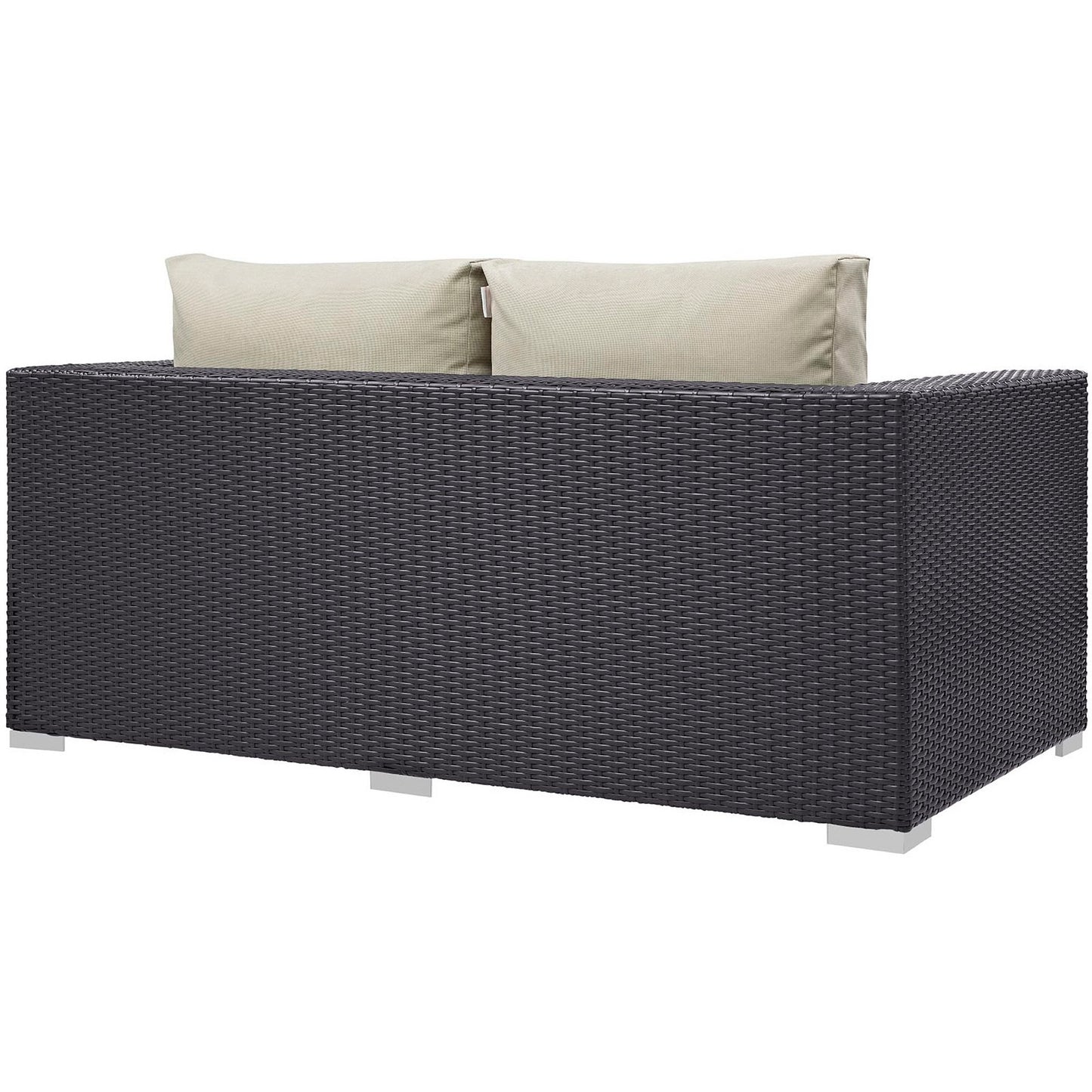 Sienna Outdoor Patio Loveseat in Espresso Beige