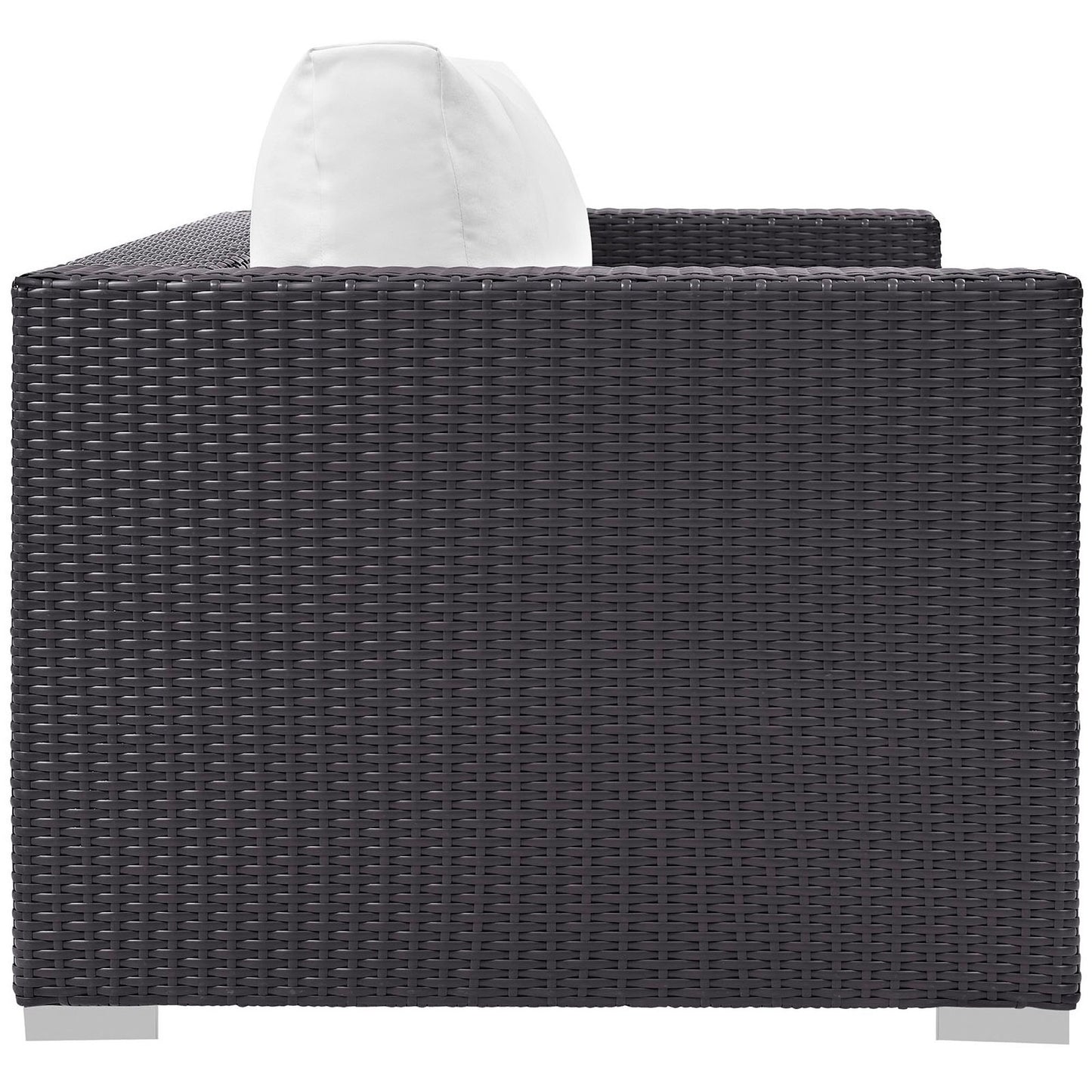 Sienna Outdoor Patio Loveseat in Espresso White