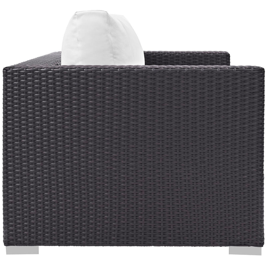 Sienna Outdoor Patio Loveseat in Espresso White