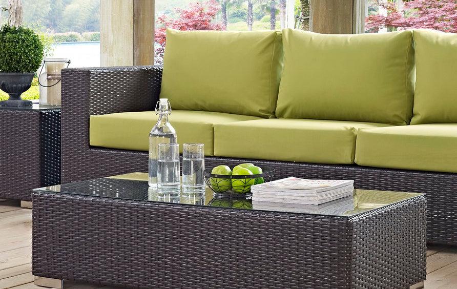 Sienna Outdoor Patio Coffee Table in Espresso