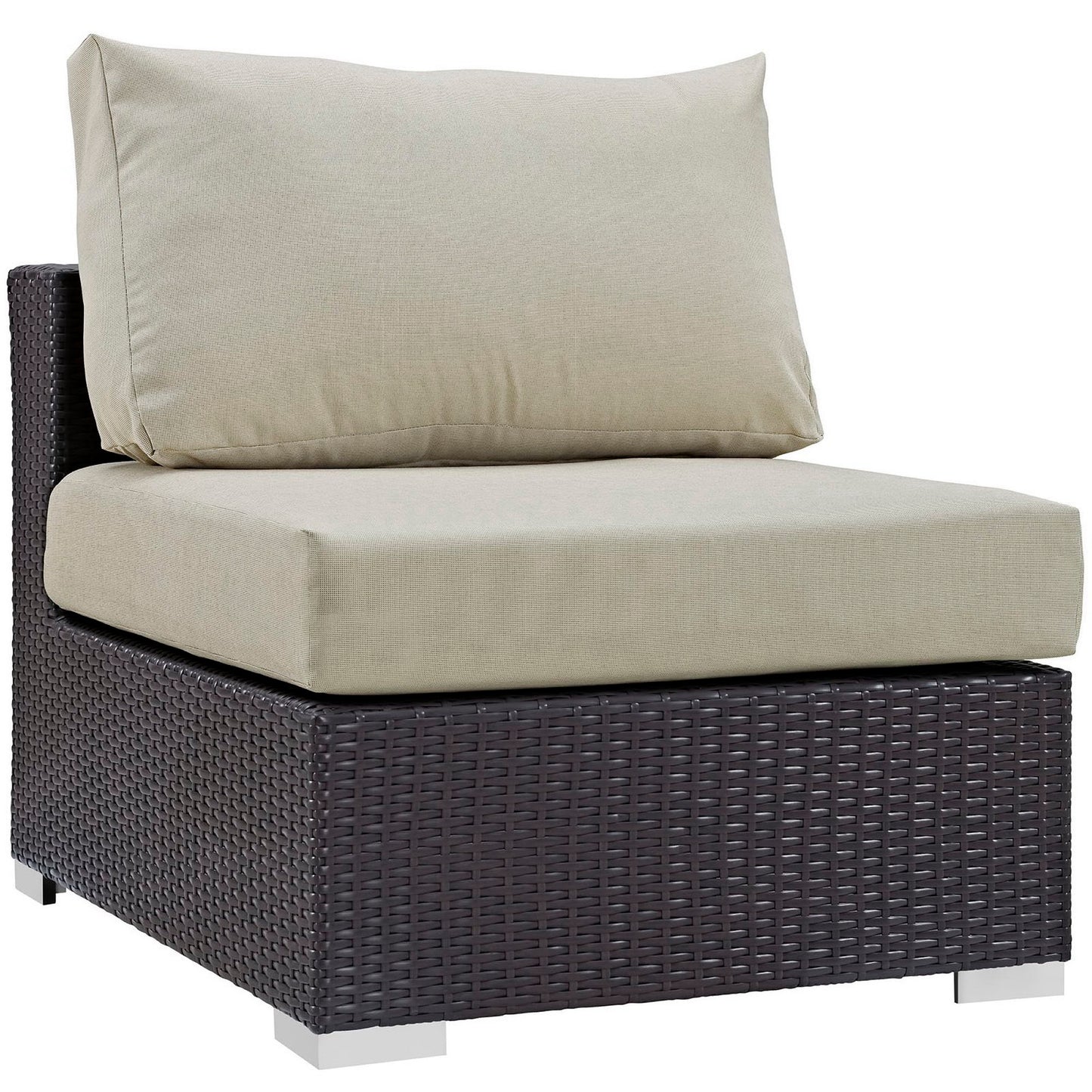 Sienna Outdoor Patio Armless in Espresso Beige
