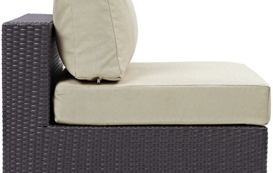Sienna Outdoor Patio Armless in Espresso Beige