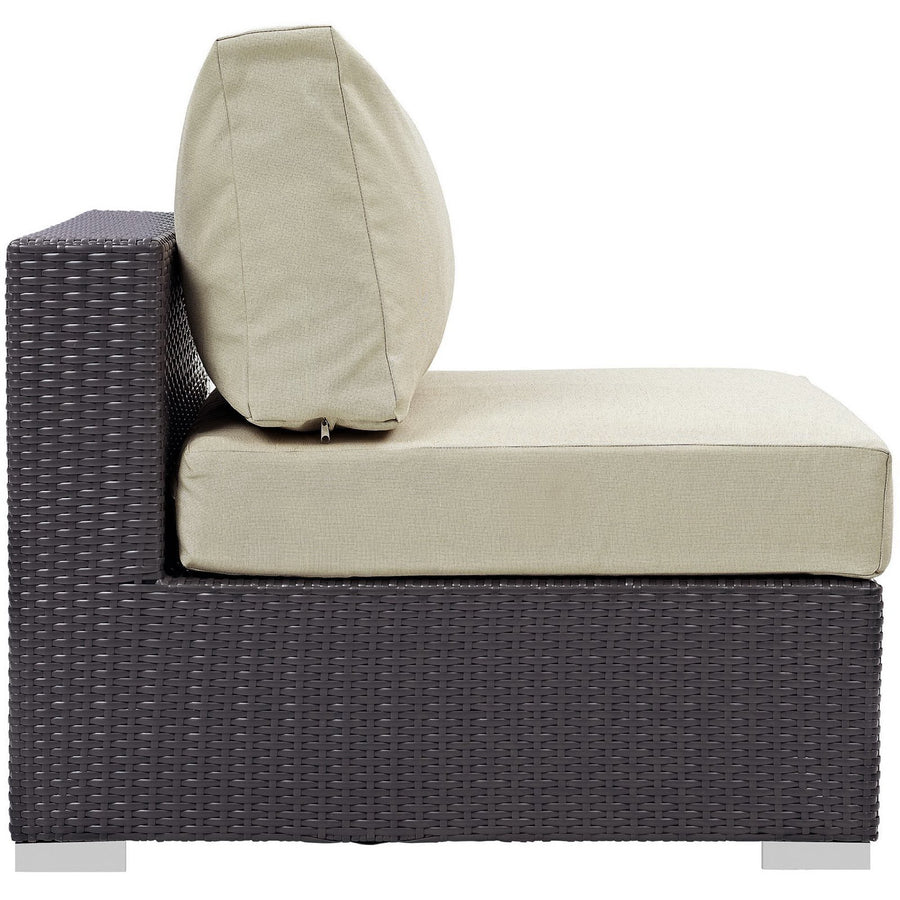 Sienna Outdoor Patio Armless in Espresso Beige